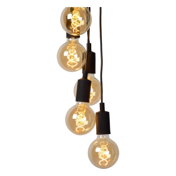 Lucide FIX - Pendant light - 7xE27 - Black - detail 3